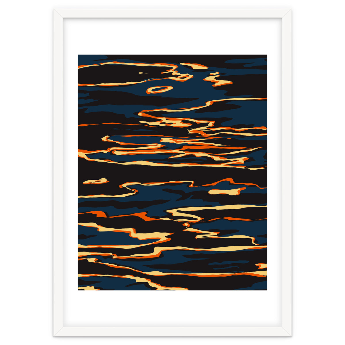 Sunset Reflection, Positivity Hope Growth Optimism Mindset, Nature Marble Dark Ocean