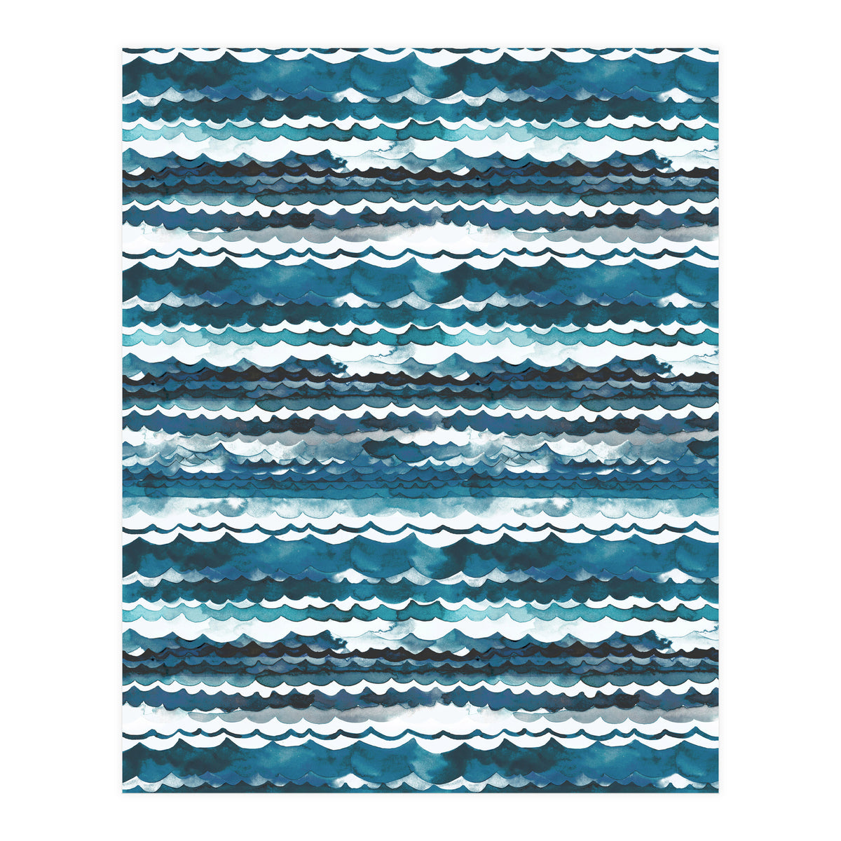 Beach Sea Ocean Waves Aqua Blue (Print Only)