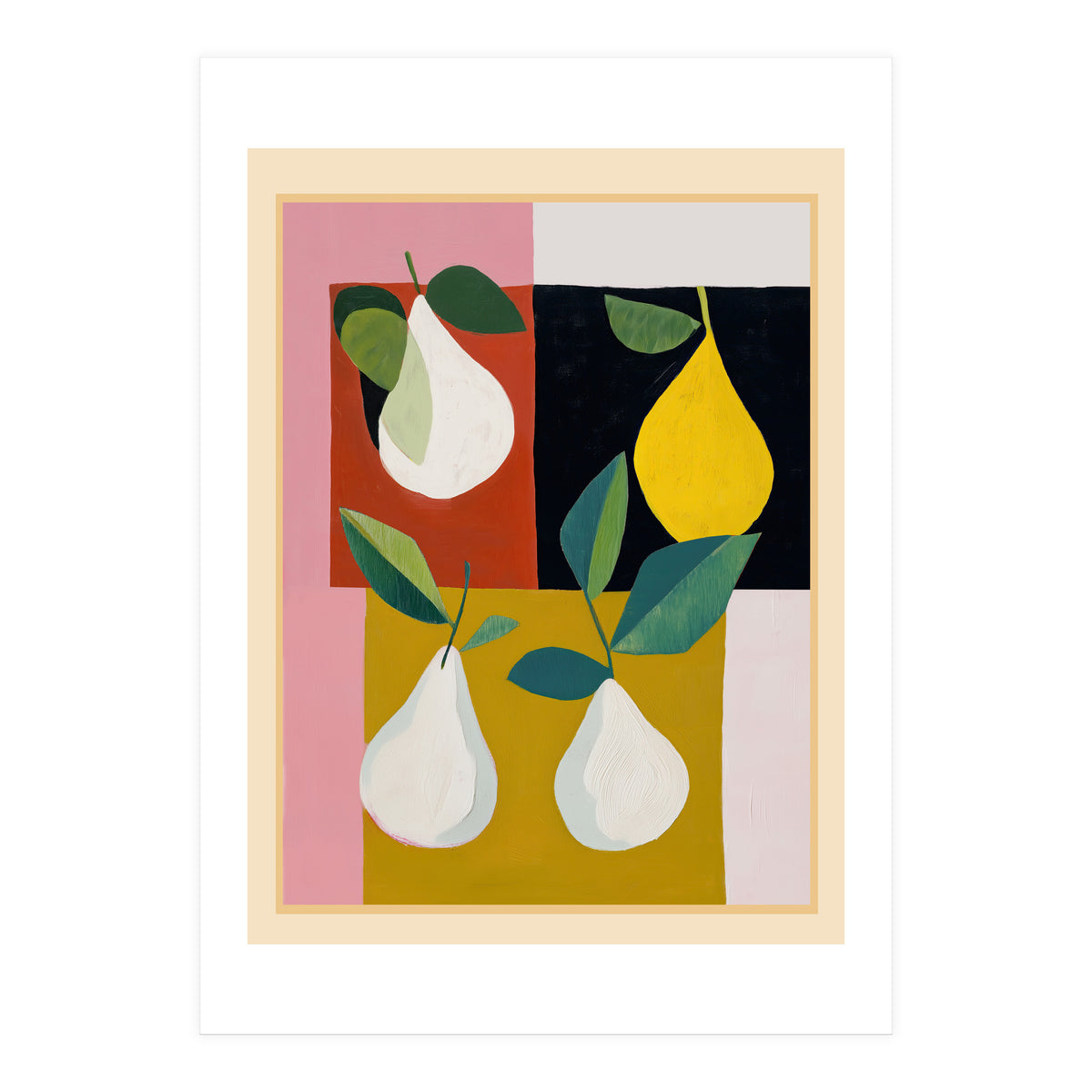 Modern Pears Still Life II (Print Only)