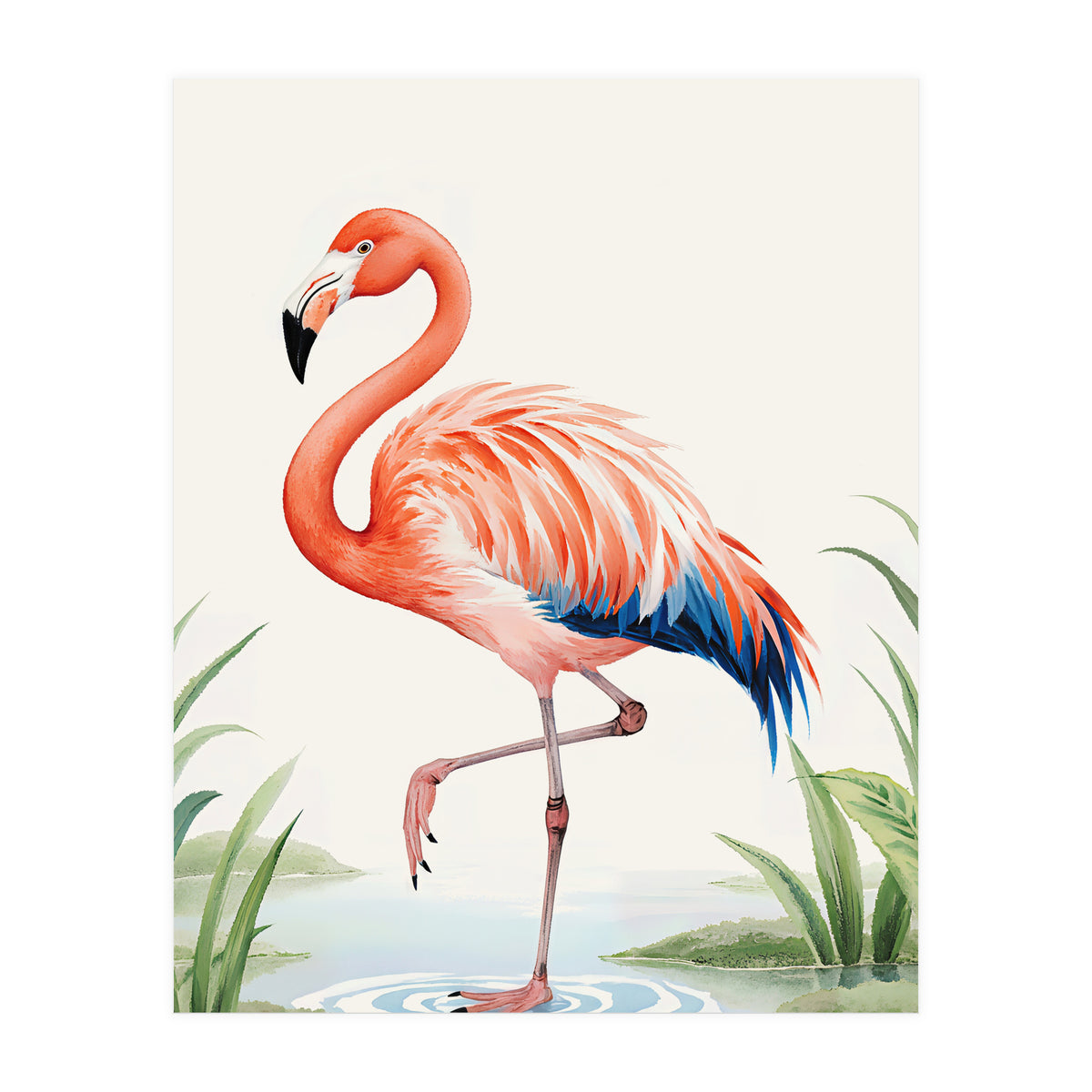 Flamingo Watercolor Illustration (Print Only)