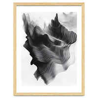 Abstract Black And White Wavy Lines Forming Organic Shapes