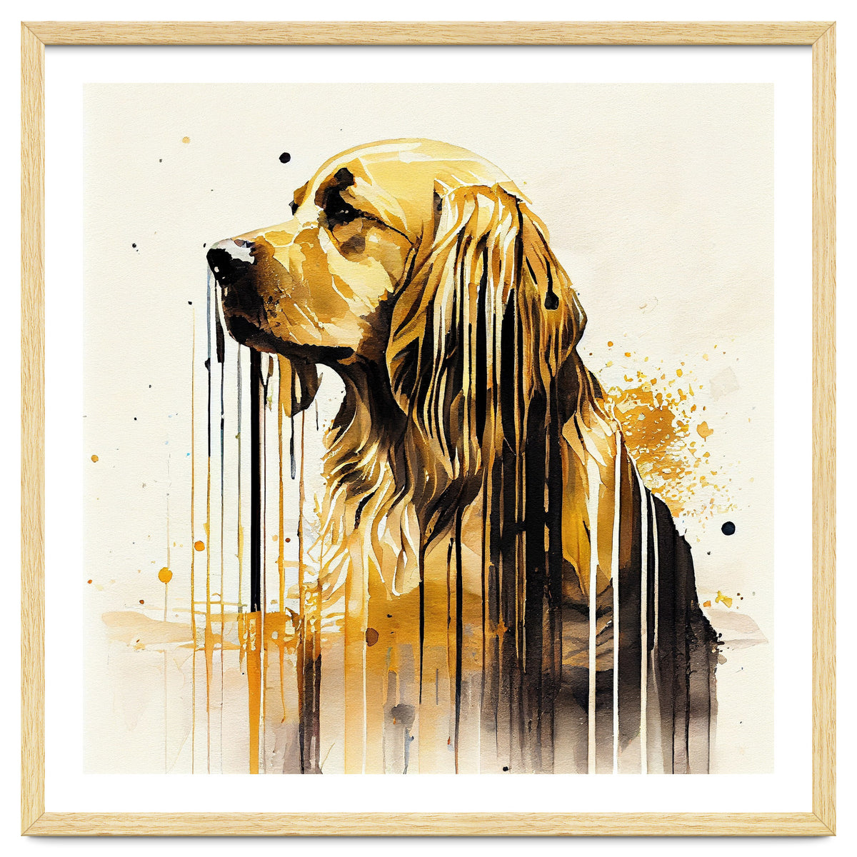 Watercolor Golden Retriever Dog