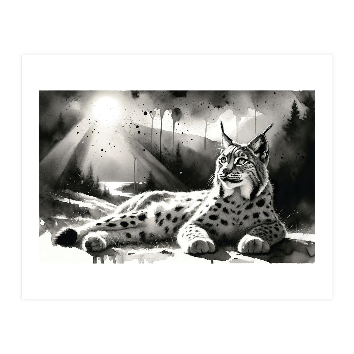Lynx Resting In Sunlight (Print Only)