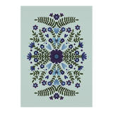 Flowers And Bows Blue And Green (Print Only) thumbnail