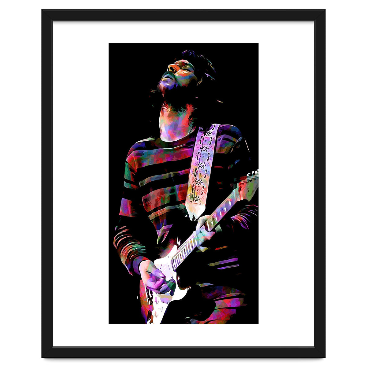 Eric Clapton American Rock and Blues Guitarist in Colorful