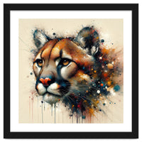 Watercolor Cougar Portrait