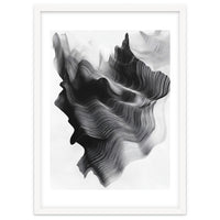 Abstract Black And White Wavy Lines Forming Organic Shapes