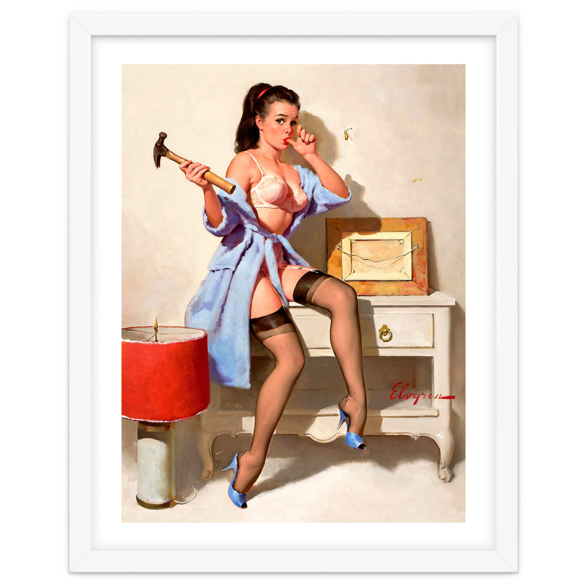Hot Pinup Girl With A Hammer