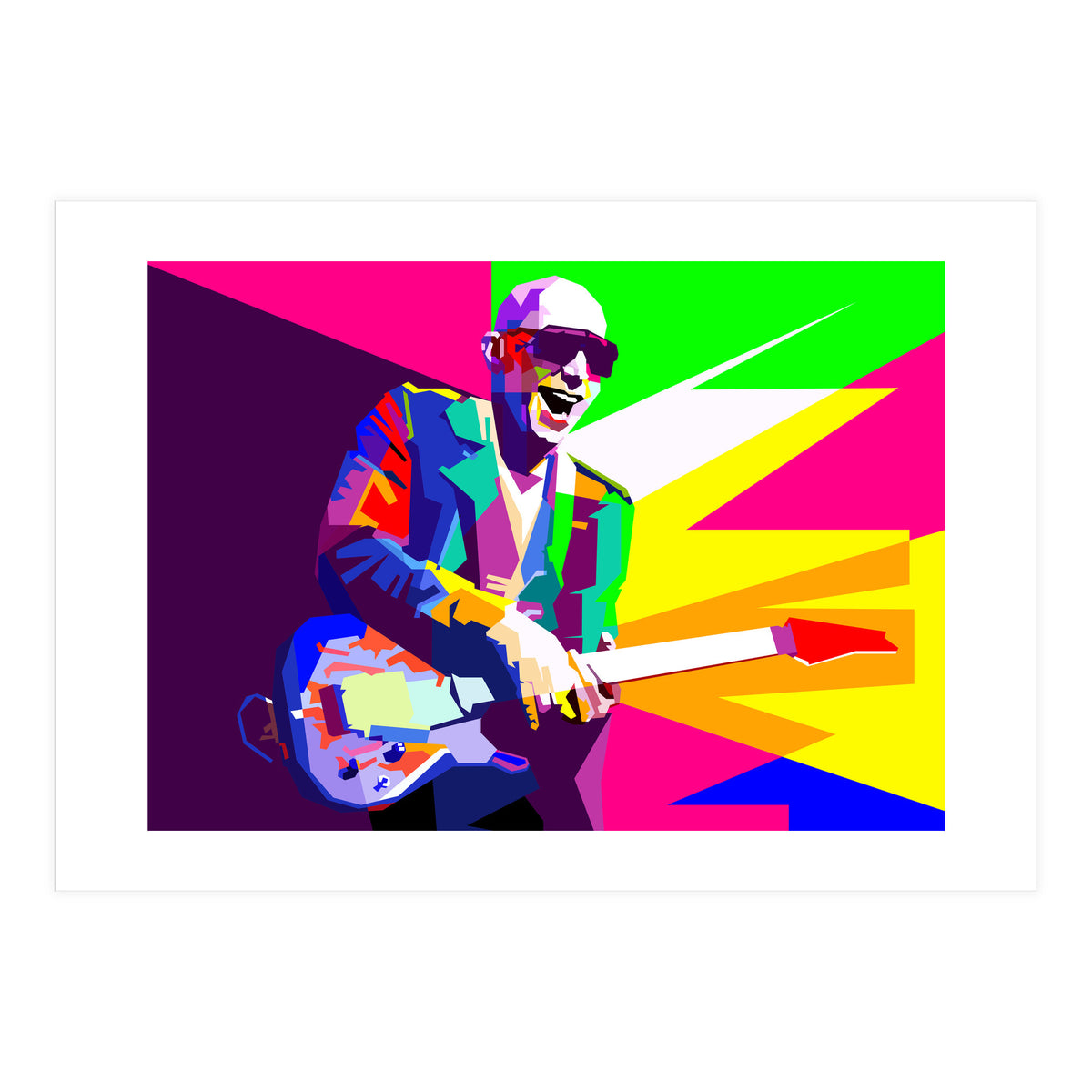 Joe Satriani Rock Guitar Instrumental Pop Art WPAP   (Print Only)