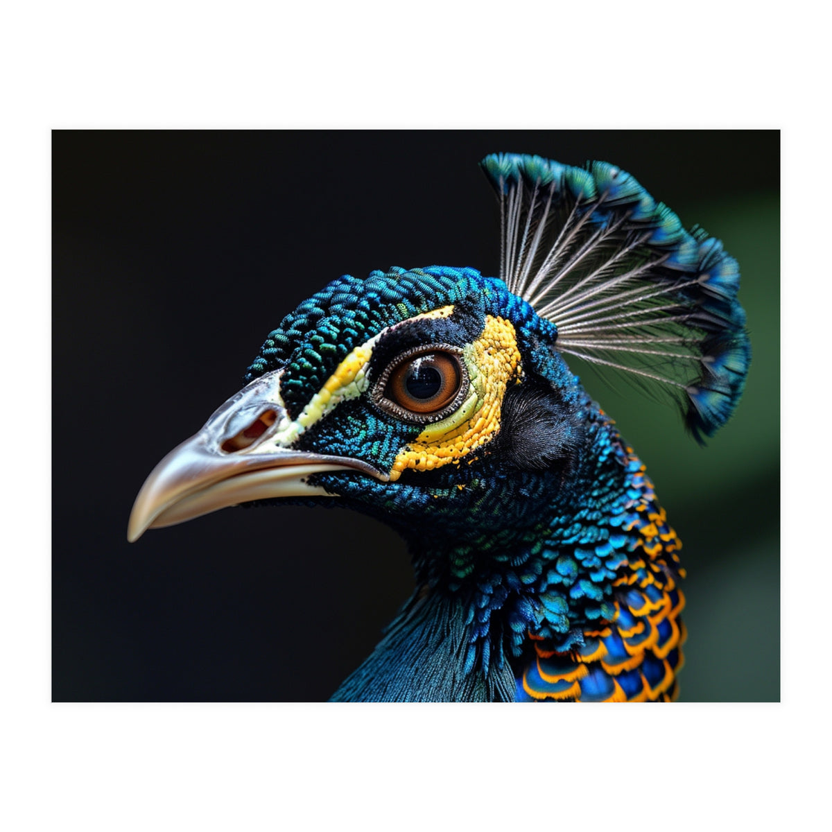 Close-up of a Peacock’s Head (Print Only)