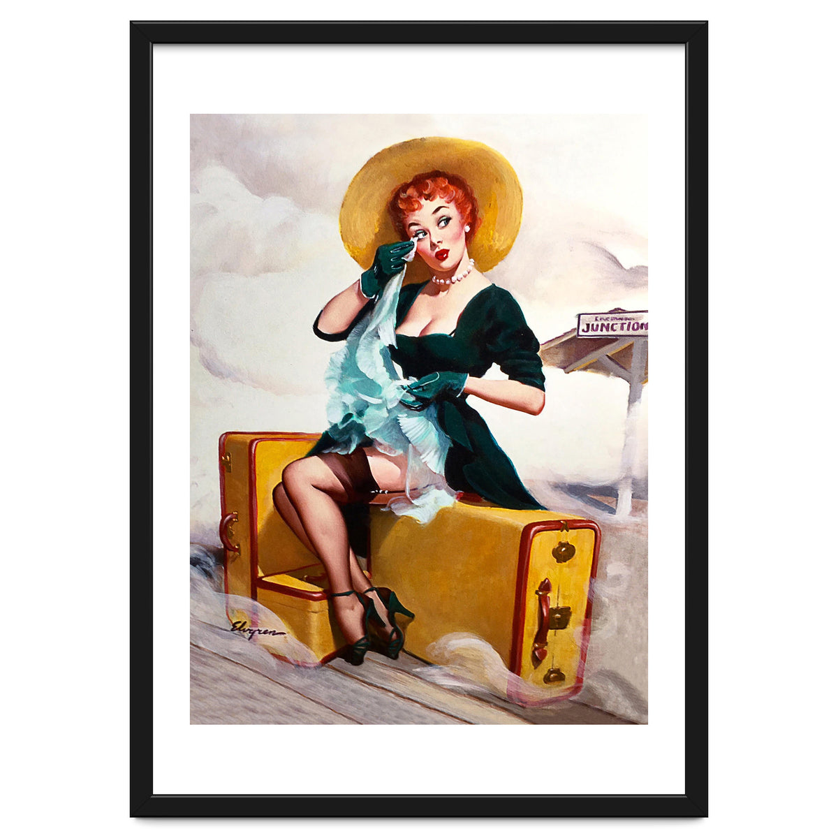 Pinup Sexy Girl Left At The Bus Station