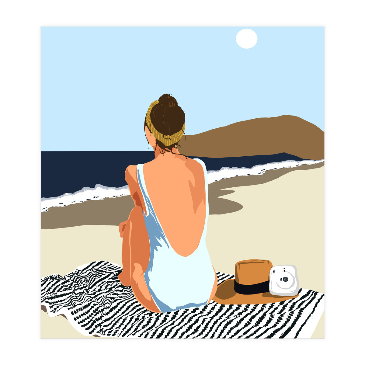 No Posting, No Liking, Just Living, Solitude Solo Woman Travel, Boss Lady Beach Ocean Sea, Summer Tan Bohemian (Print Only)