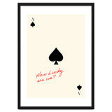 Ace of Spades Luck Quote Print, How Lucky Are We Motivational Wall Art thumbnail