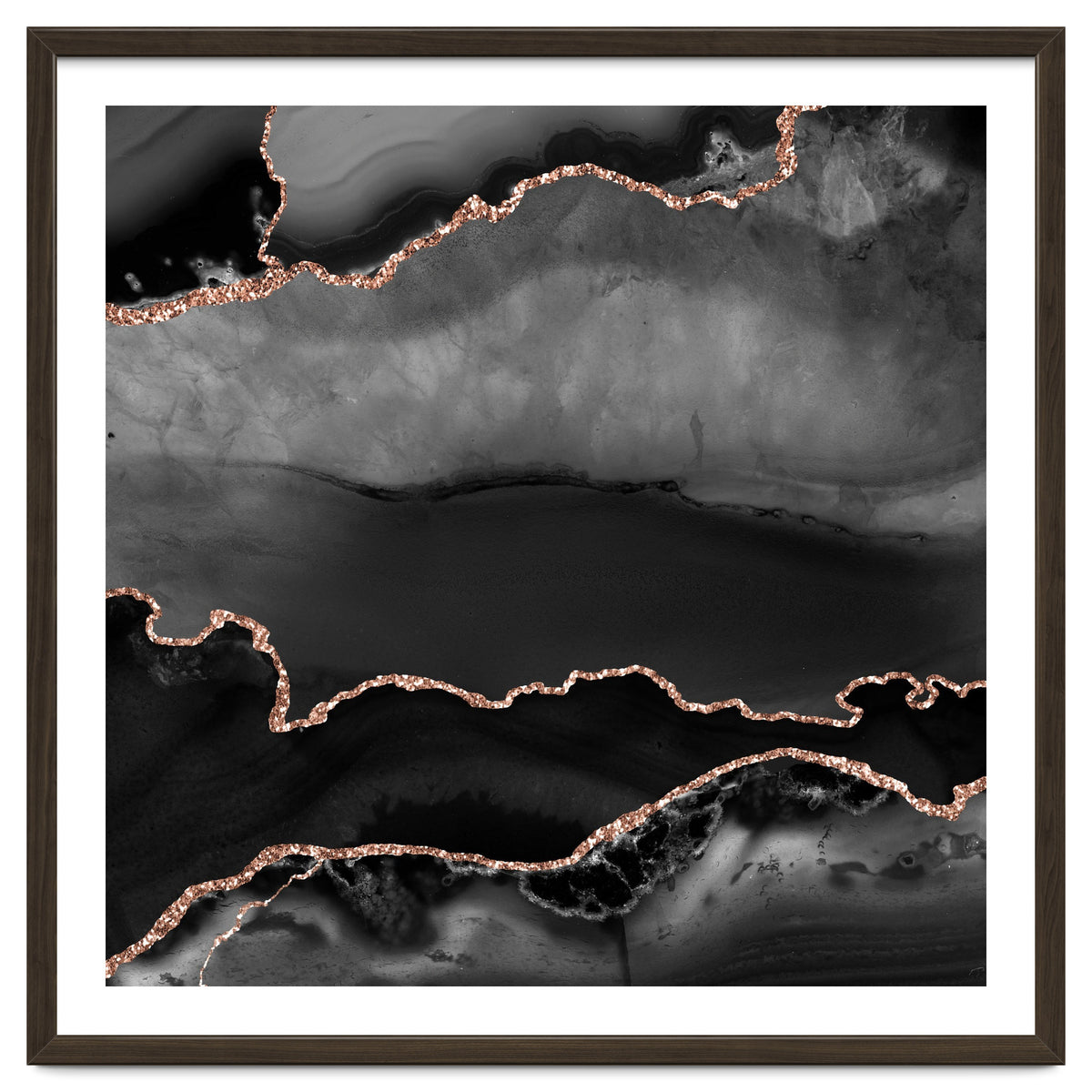 Black & Rose Gold Agate Texture 02