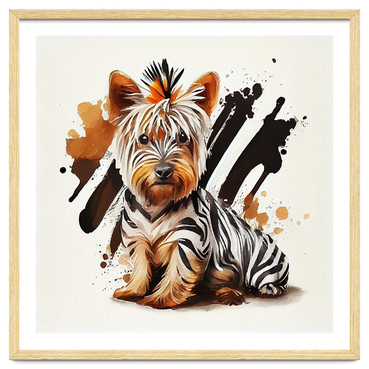Watercolor Yorkshire Terrier Dog