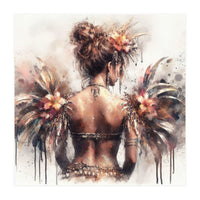 Ornate Floral Back Portrait (Print Only)