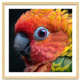 Close Up Sun Conure Parrot Eye Feathers thumbnail