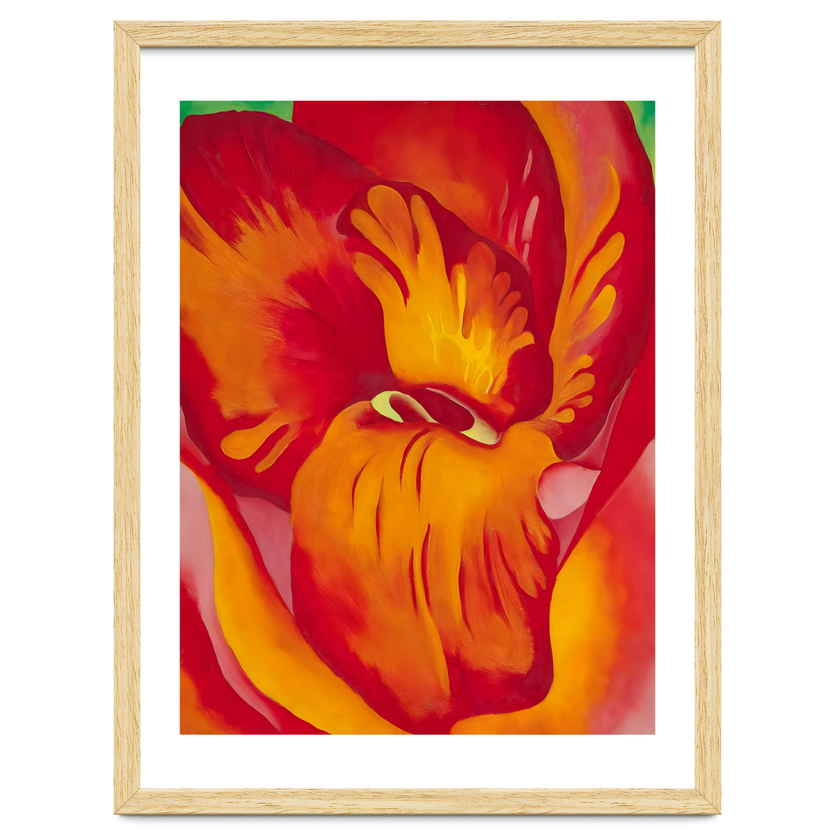 Georgia O’Keeffe – Canna Red and Orange (1926) | Vibrant Modernist Floral Painting in Bold Organic Forms