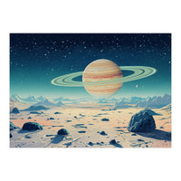 Alien Horizon: Saturn-Inspired Planetary Landscape (Print Only)
