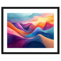 Vibrant Abstract Flowing Peaks Art