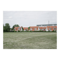 Red roof houses in the green field (Print Only)