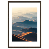 Misty Desert Mountain Range Art
