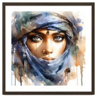 Blue Veil Tuareg Woman Portrait