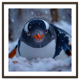 Close Up Gentoo Penguin In Snowy Landscape thumbnail
