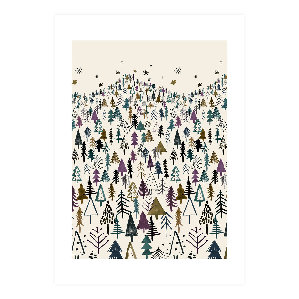Mountain Forest Trees Winter (Print Only)