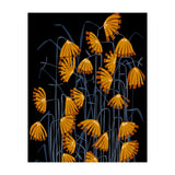 Linocut flower meadow black (Print Only) thumbnail