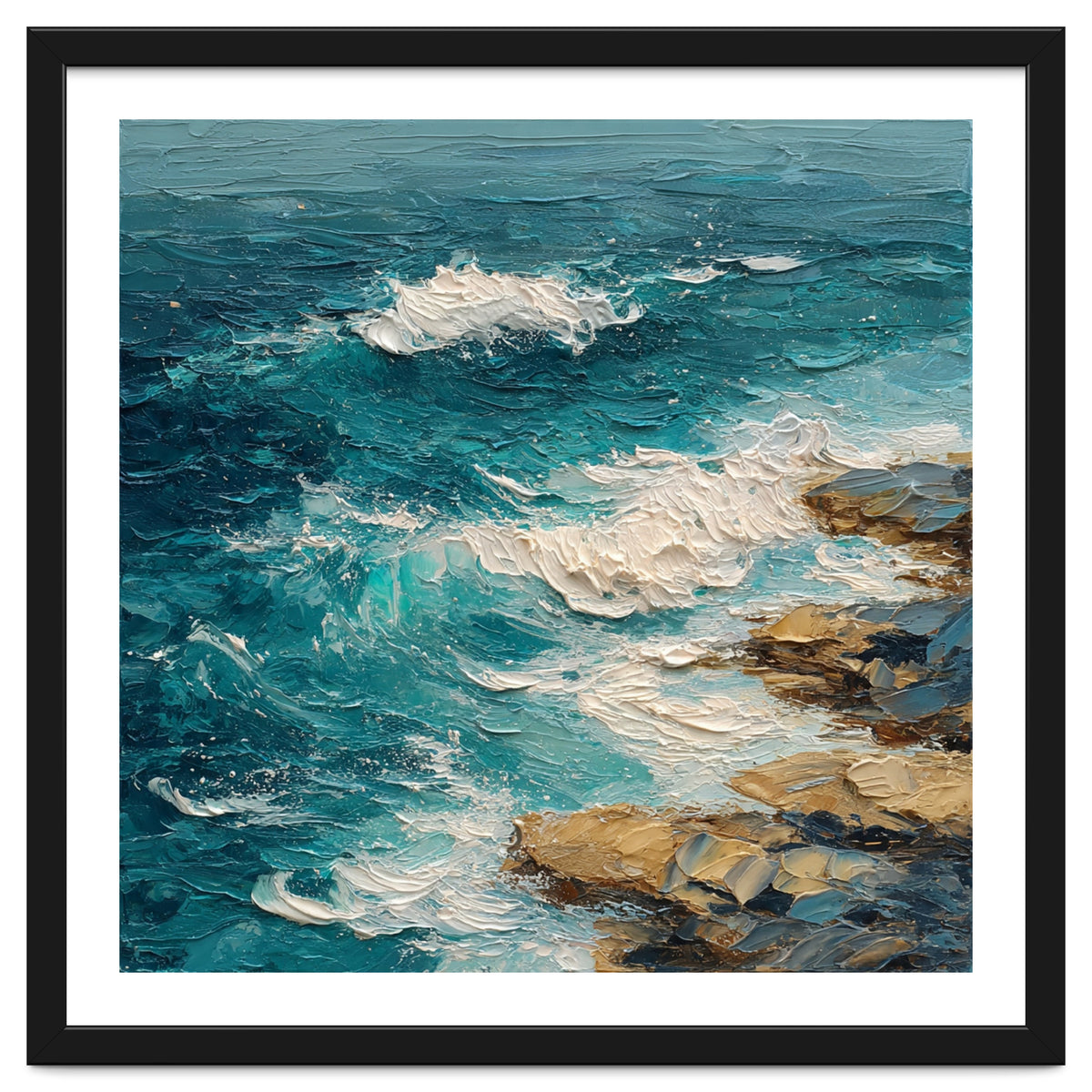 Dynamic Coastal Swell with Sculpted Turquoise Waves