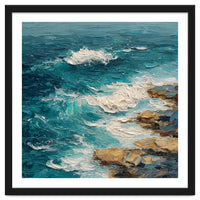 Dynamic Coastal Swell with Sculpted Turquoise Waves