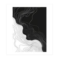 Abstract Black And White Wavy Lines Flowing  (Print Only)