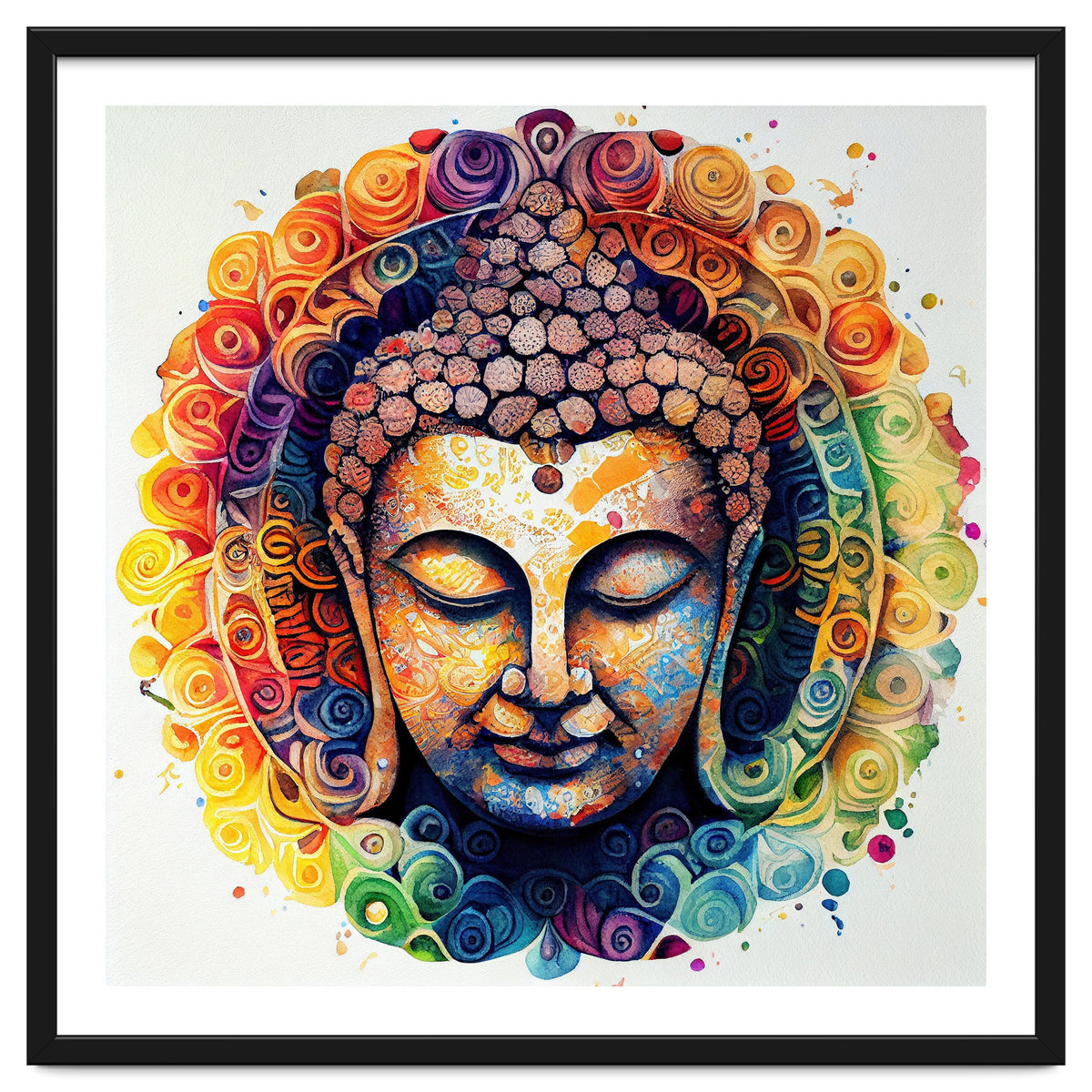 Rainbow Mandala Buddha Portrait