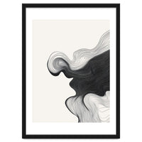 Abstract Black And White Wavy Lines Flowing Organic Shape