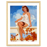 Beautiful Pinup Girl Posing On A Fence thumbnail