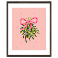 Mistletoe And Pink Bow