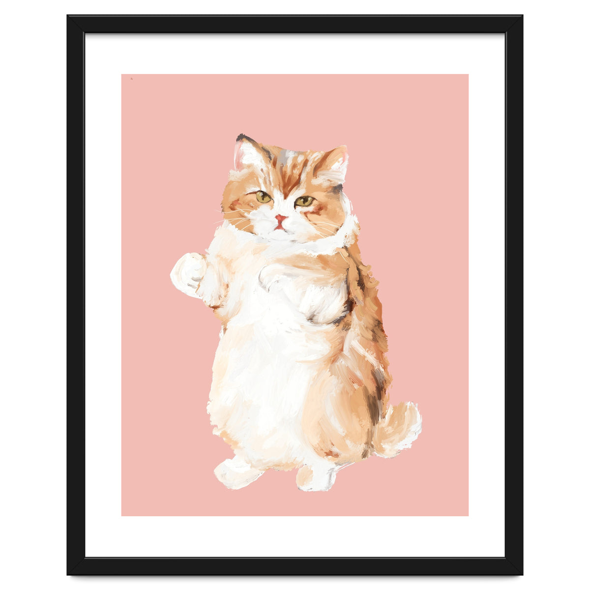 Ms Purrlington Handpainted fluffy cat oil painting