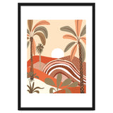 Epiphany, Pastel Rustic Sunrise Sunset, Bohemian Nature Landscape Illustration, Mountains Adventure Palm Trees thumbnail