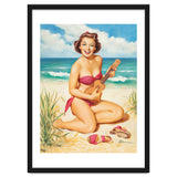 Pinup Girl Playing Ukulele On The Beach thumbnail