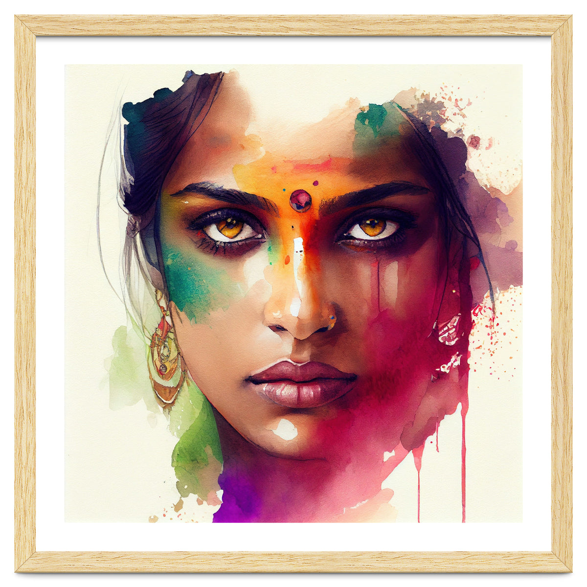 Watercolor Hindu Woman #2