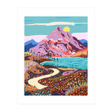 Alice In Wonder Valley, Nature Landscape Floral Positivity Meadow, Mountains Travel Pastel Bohemian Eclectic Spring, River Hope Vintage Good Vibes (Print Only) thumbnail