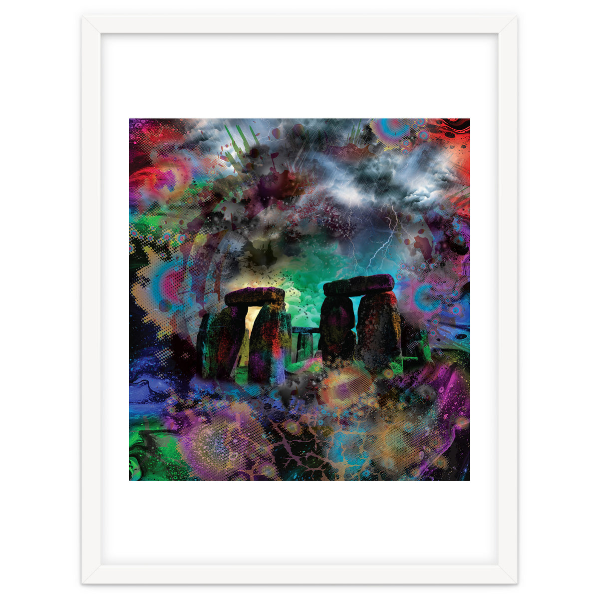 Stone Henge Vibrant Psychedelic Colors