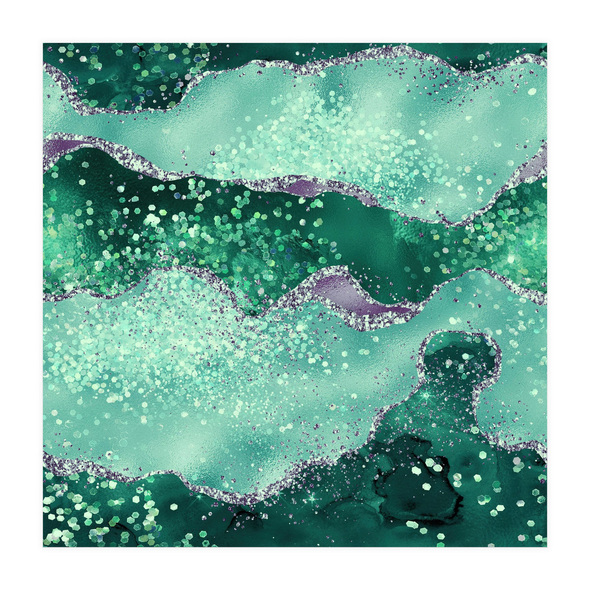 Emerald Glitter Agate Texture 02 (Print Only)