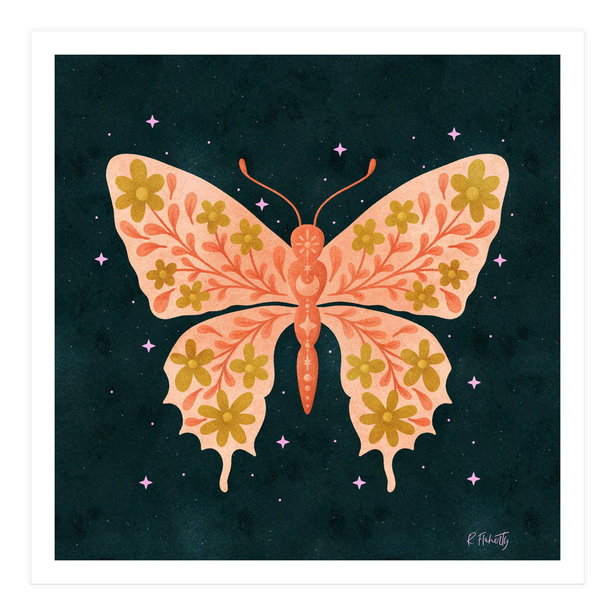 Cosmic Floral Butterfly (Print Only)