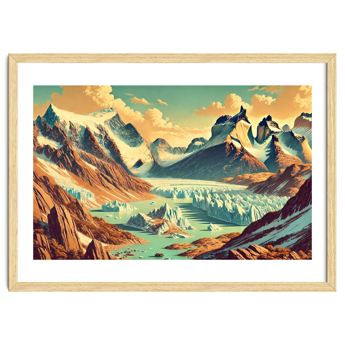 Vintage Argentina, Patagonia Glaciers Poster