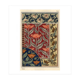 The poppy, Papaver somniferum, in stained glass, wallpaper, fabric and tile patterns. Lithograph ... (Print Only) thumbnail