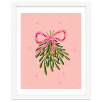 Mistletoe And Pink Bow