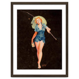 Happy Pinup Girl With A Fishing Stick thumbnail
