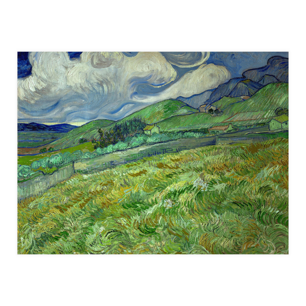 VINCENT VAN GOGH: Landscape from Saint-Rémy. Date/Period: 1889. Painting. Oil on canvas. (Print Only)